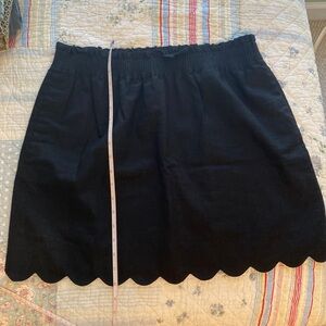 J crew black mini skirt with scalloped edge size 12